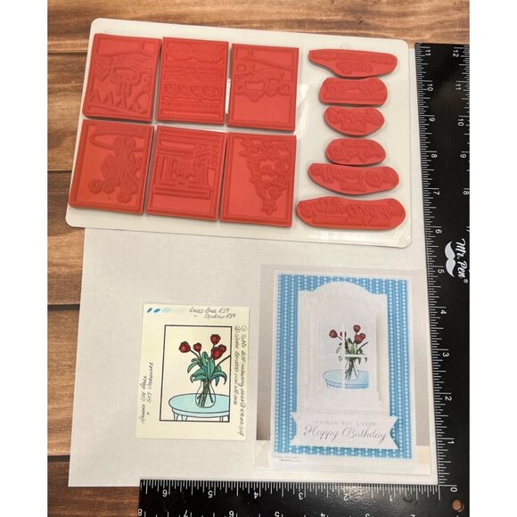 Taylored Expressions Stamp Set A glimpse Inside set of 12 Holiday birthday - Picture 3 of 3